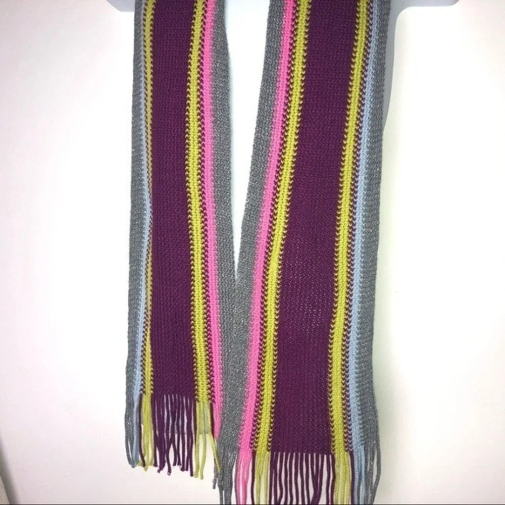 New York & Company Purple Blue Stripe Scarf‎